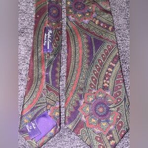 Ralph Lauren Purple Label Paisley Print Tie VINTAGE